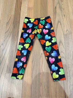 Denny’s Dori Creations toddler girl shiny leggings with heart print